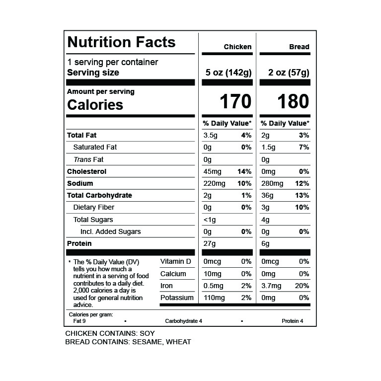 Grilled Chicken Sandwich nutrition facts