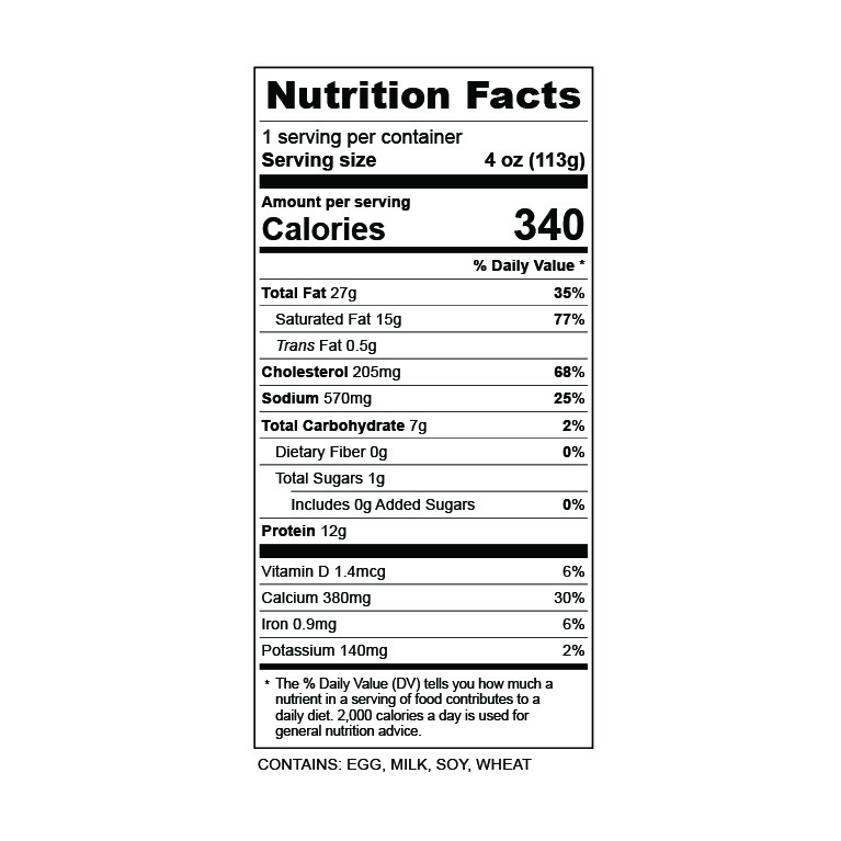 Quiche nutrition facts