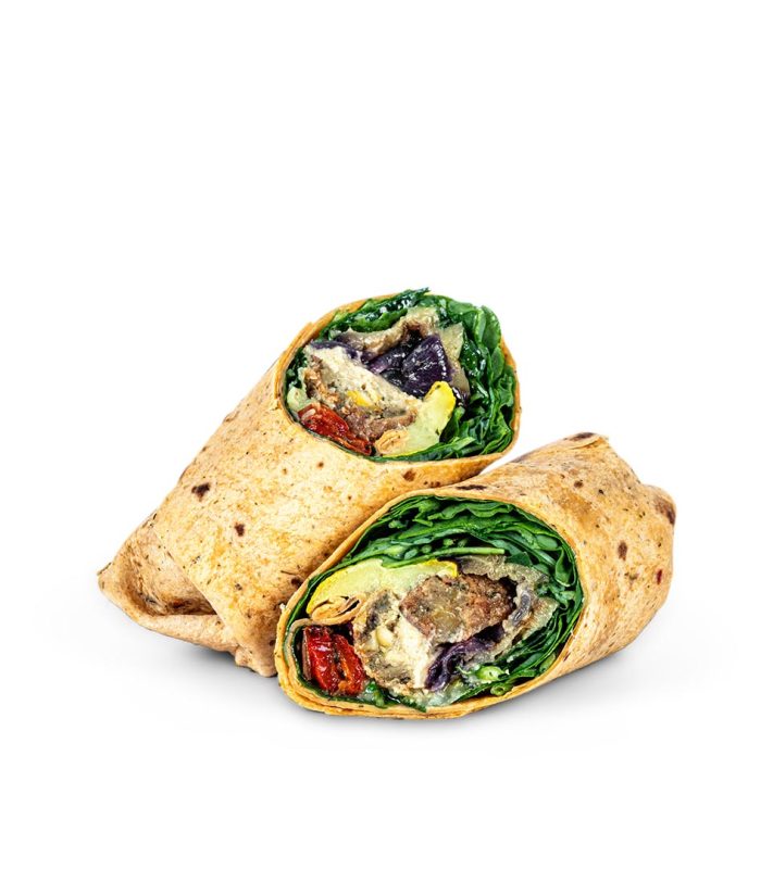 falafel vegetable on whole wheat wrap