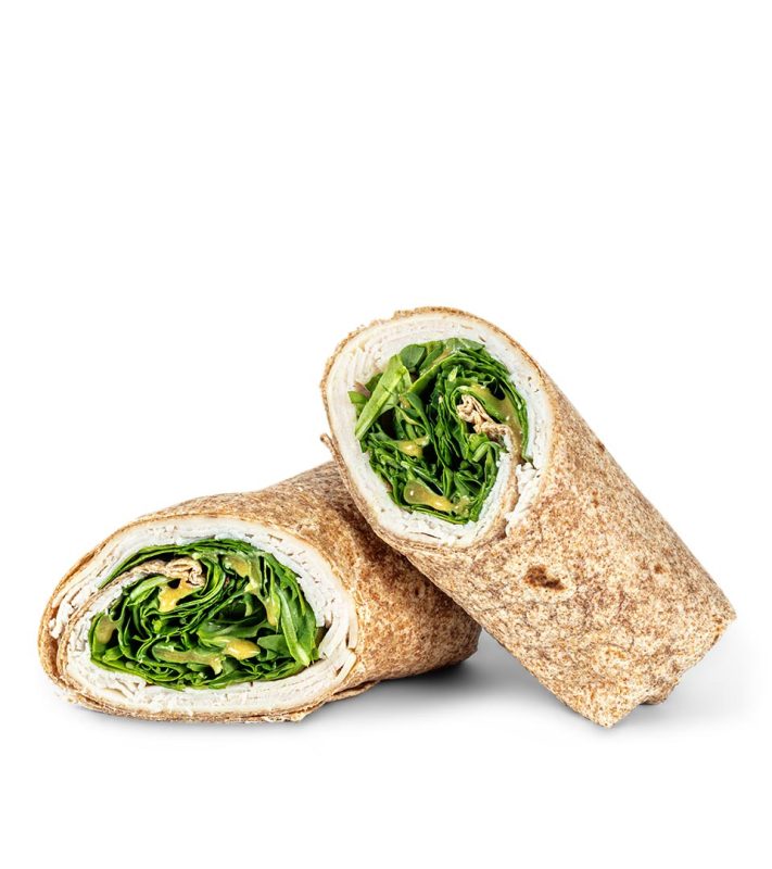 smoke turkey in whole wheat wrap