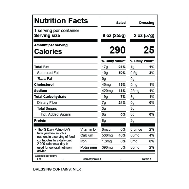 Southwest Salad Nutrition Facts