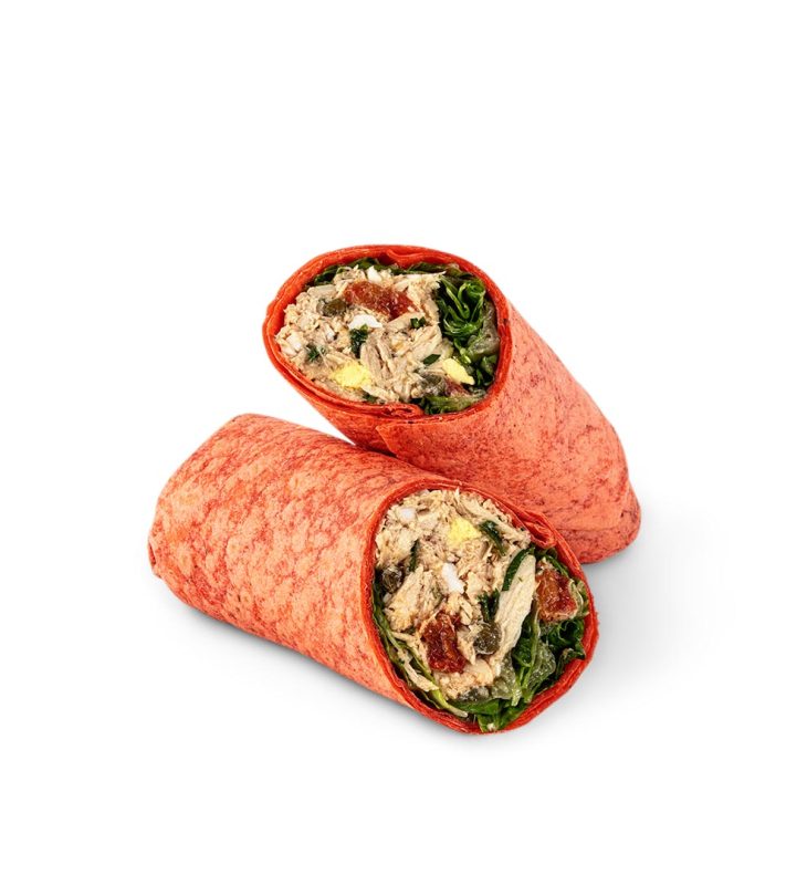 tune salad tomato basil wrap